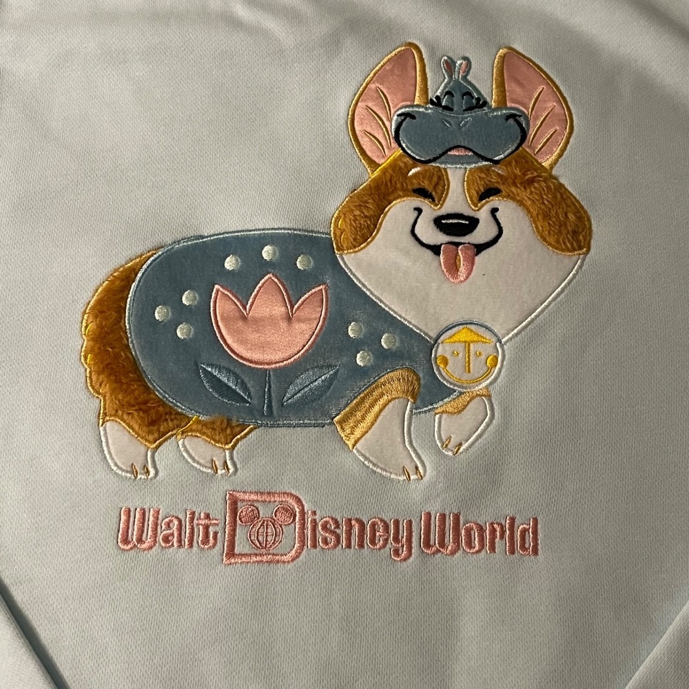 2026 Disney Halloween Cats & Dogs Corgi It's a Small World Sweatshirt Size M NWT